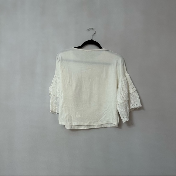 MENDICINO brand lace ruffle sleeve tshirt - Picture 3 of 3